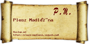 Plesz Madléna névjegykártya
